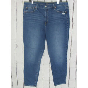 Gap Women Jeans Size 18/34 Blue True Skinny Sandblasted High Rise Denim